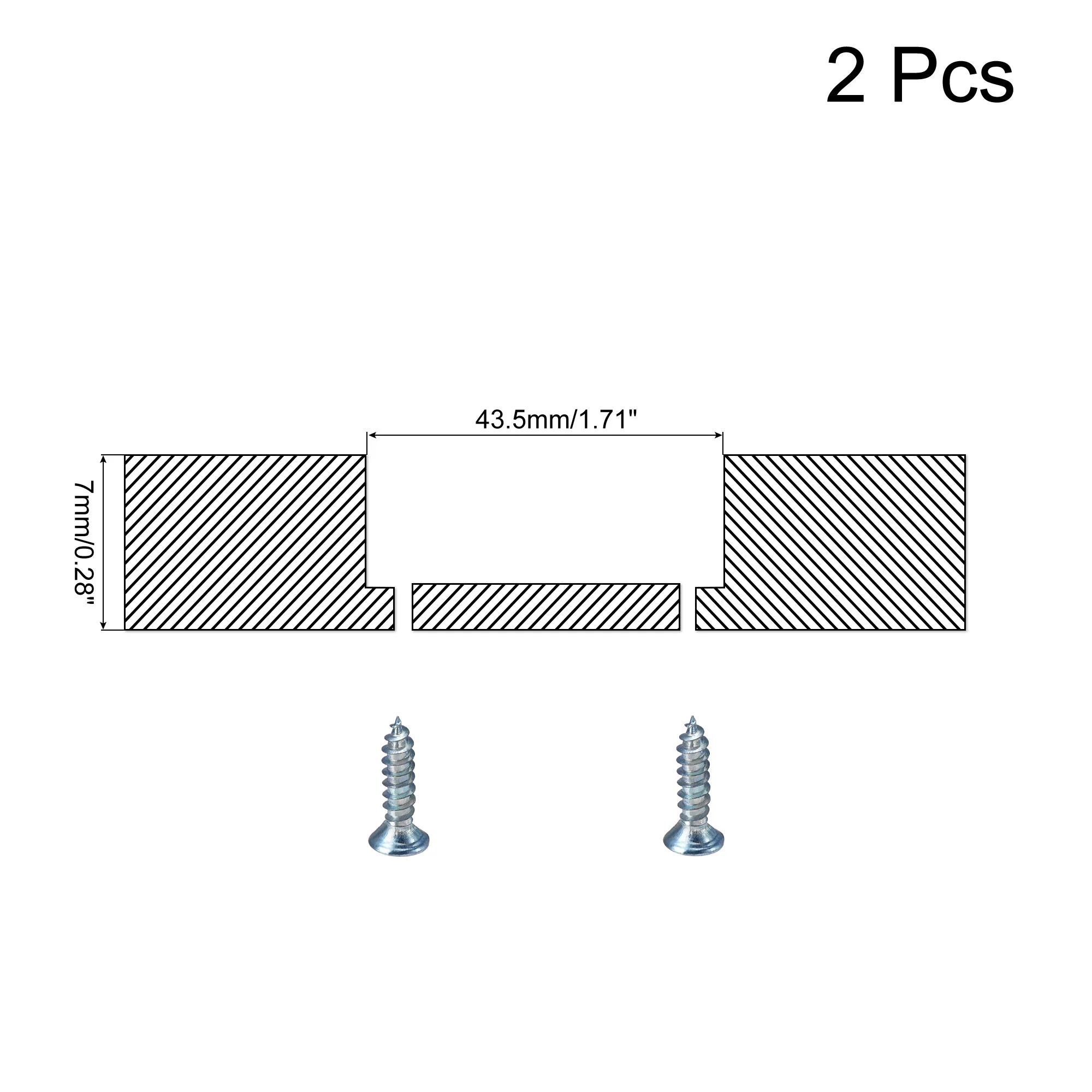 Uxcell Flush Pull Ring Handle 43.5x7mm 2pcs Drawer Pull, Silver Tone - Image 2