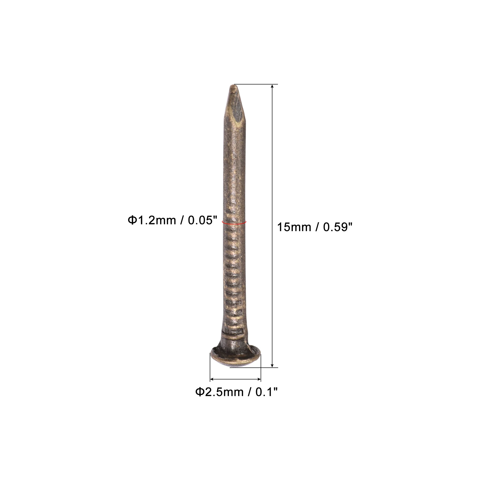 Uxcell Small Tiny Brass Nails 1.2x15mm for DIY Wooden Hardware Accessories 150pcs - Image 3