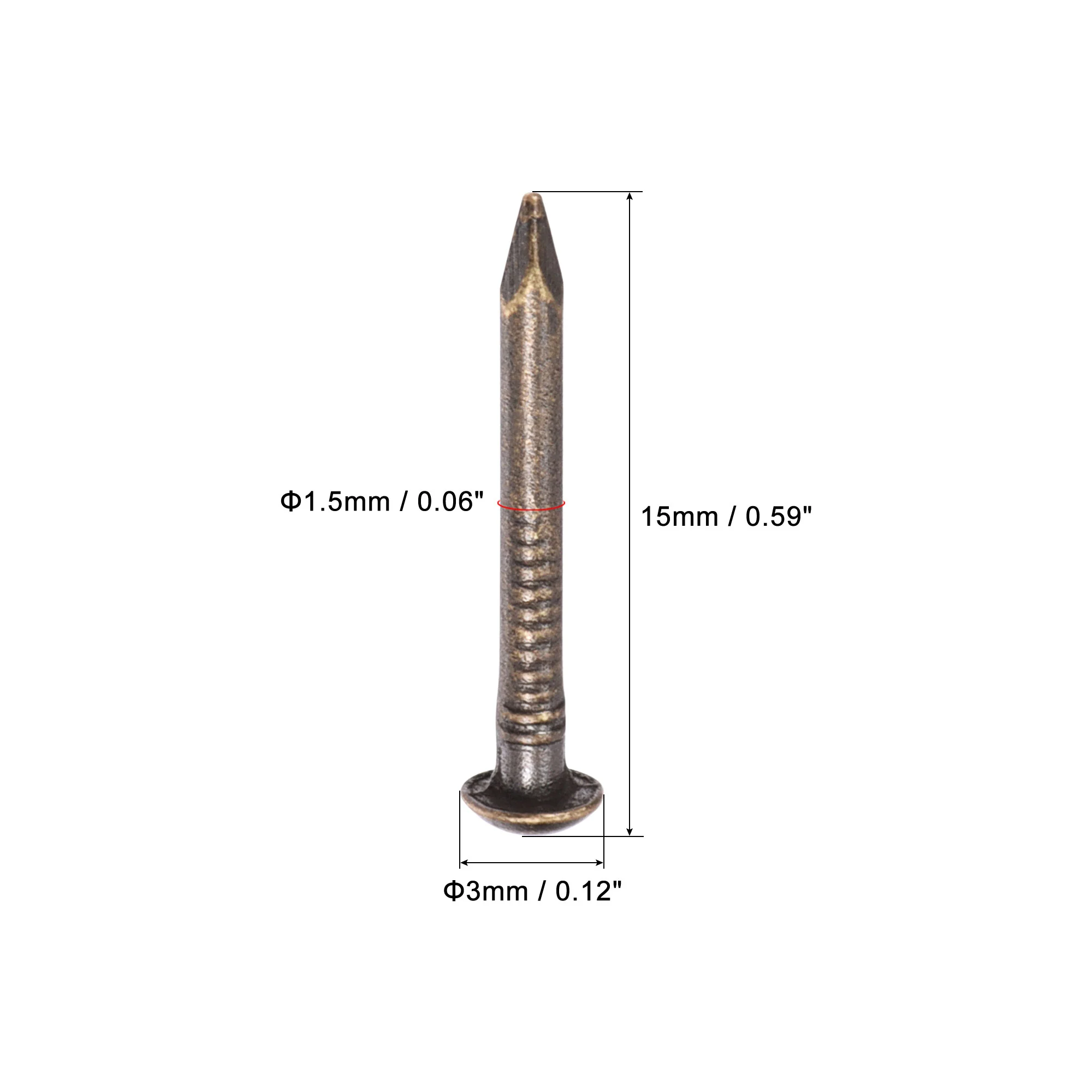 Uxcell Small Tiny Brass Nails 1.5x15mm for DIY Wooden Hardware Accessories 100pcs - Image 3