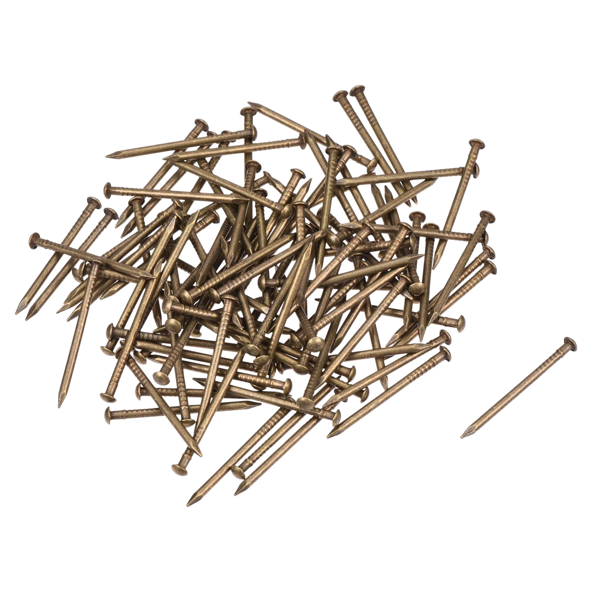 Uxcell Small Tiny Brass Nails 1.5x25mm for DIY Wooden Hardware Accessories 100pcs