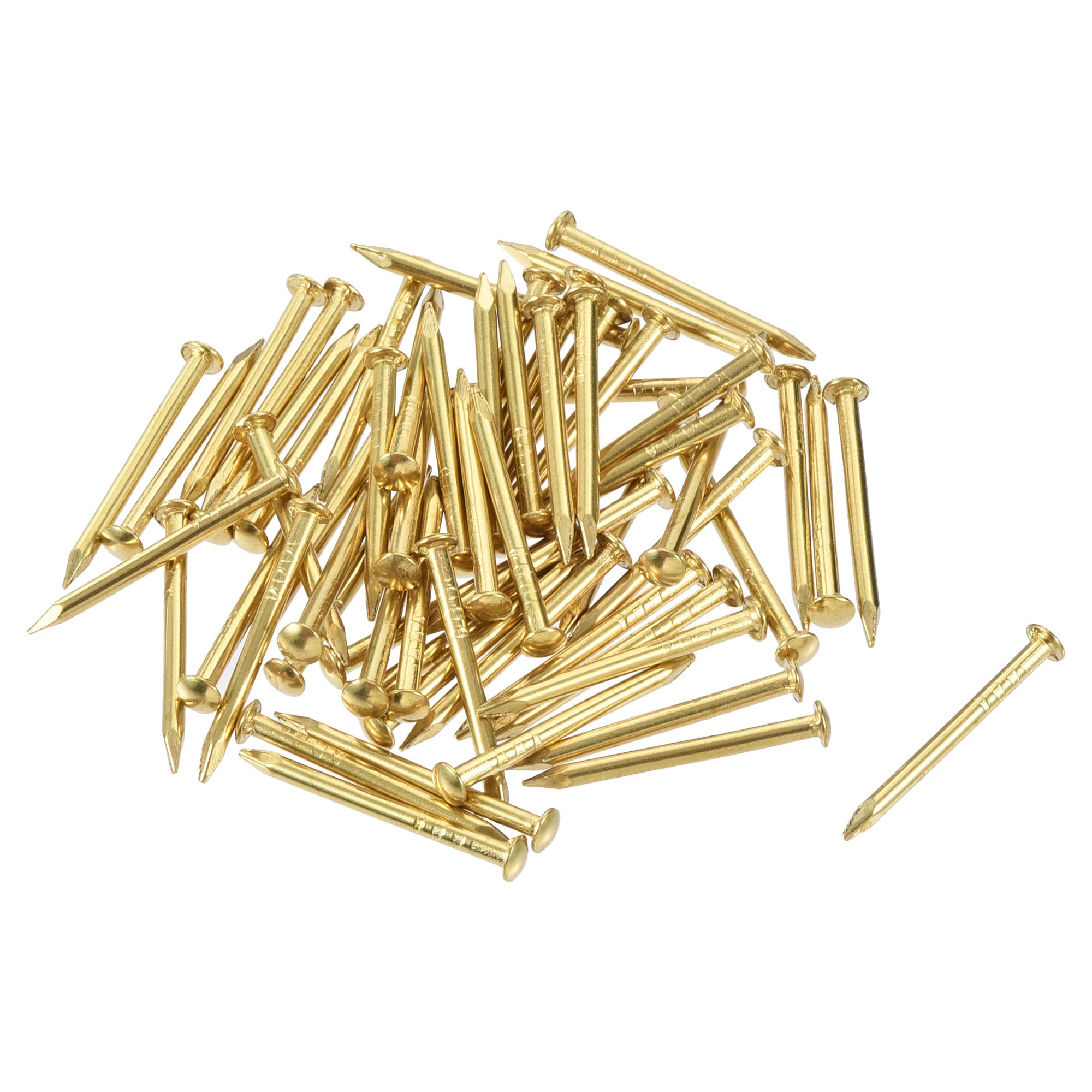 Uxcell Small Tiny Hardware Brass Nails 1.5mmx20mm(DxL) 60pcs