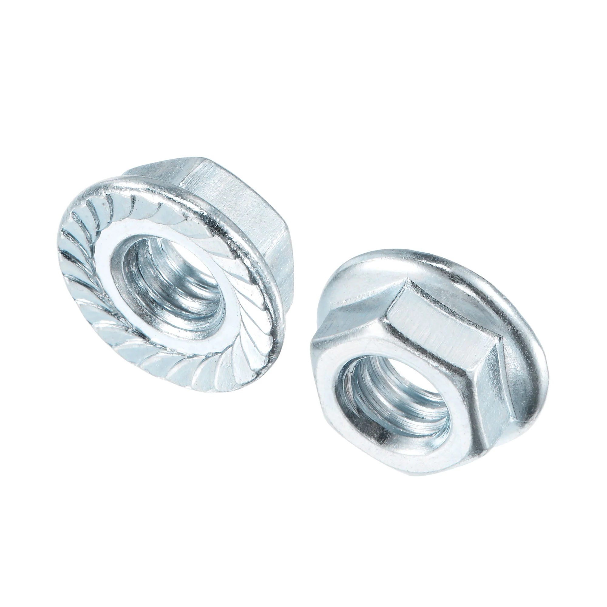 Uxcell 5/16"-18 Serrated Flange Hex Lock Nuts, Carbon Steel Zinc Plated 25pcs