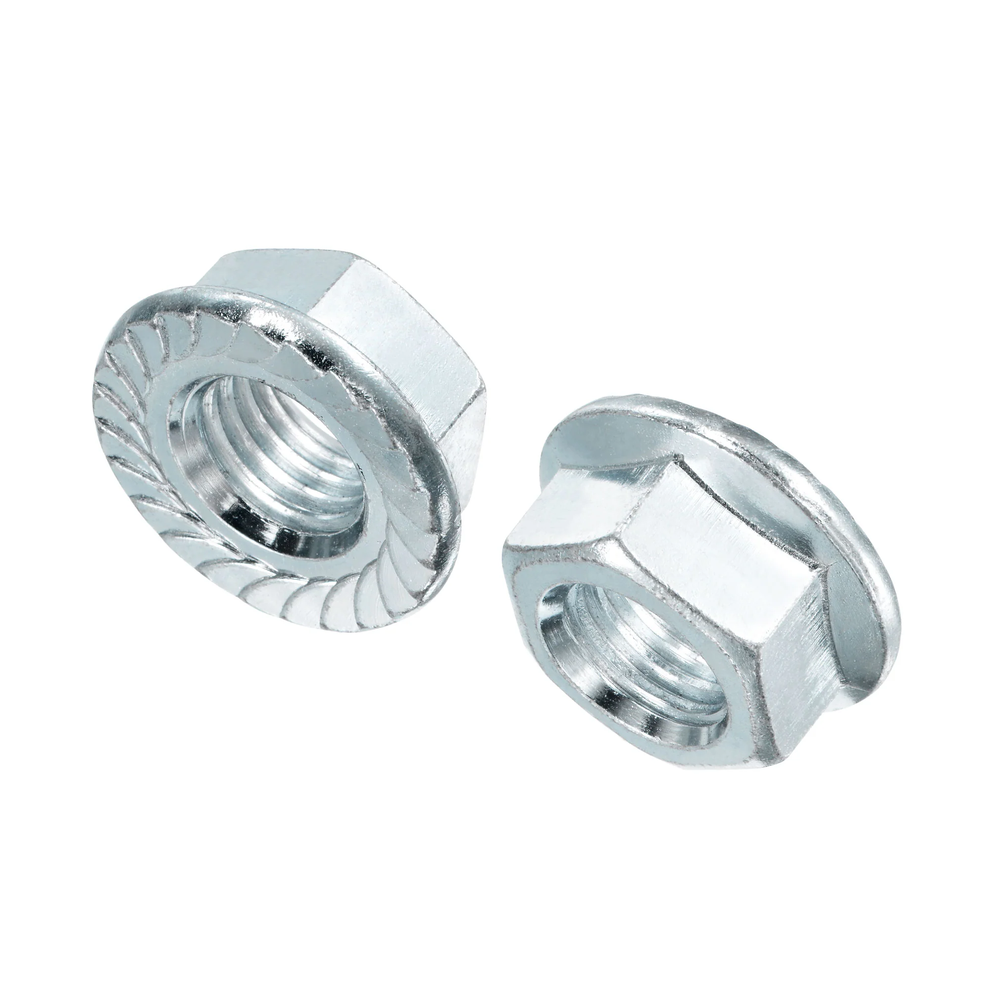 Uxcell 3/4"-10 Serrated Flange Hex Lock Nuts, Carbon Steel Zinc Plated 5pcs