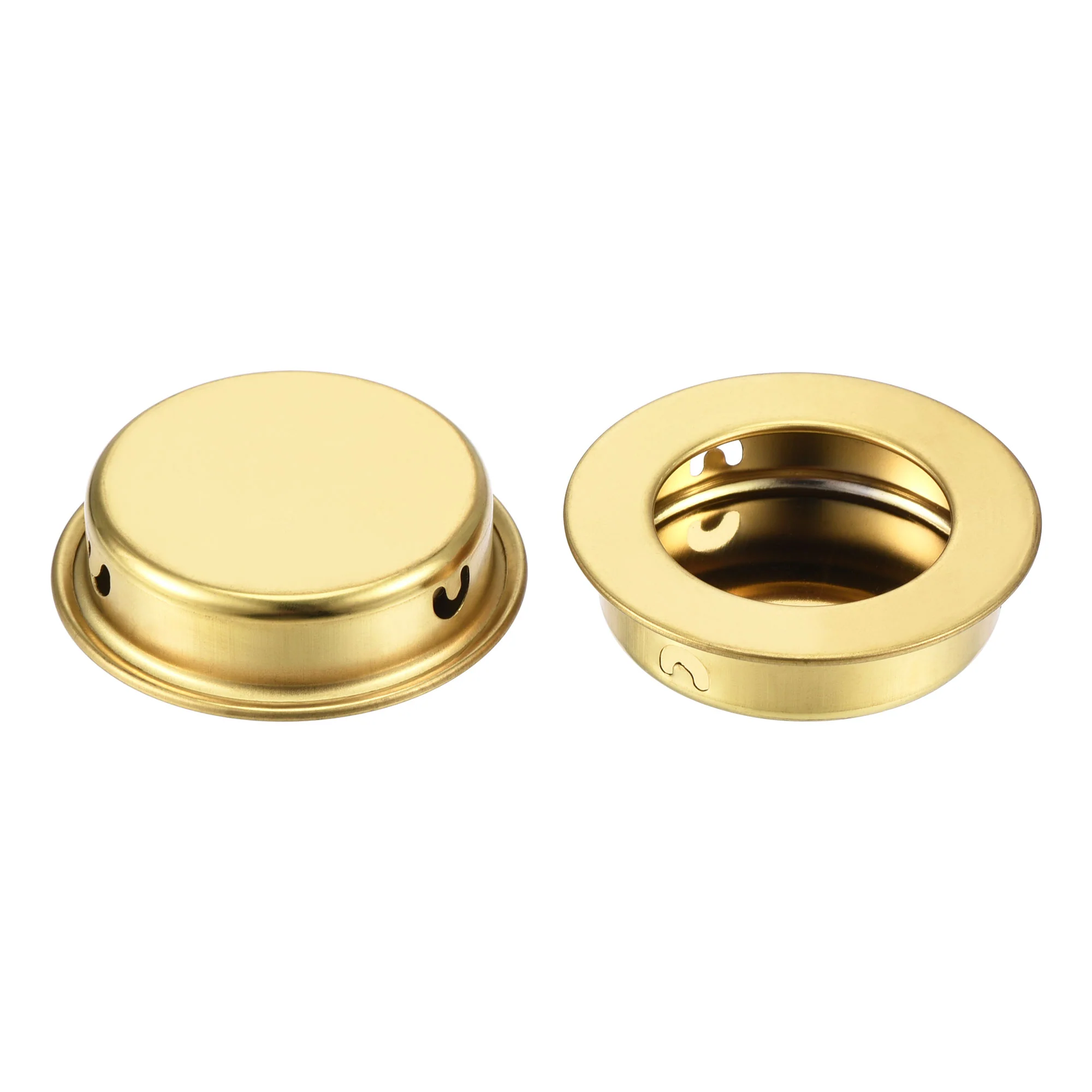 Uxcell Finger Flush Pull Handle 8pcs 35mm Hole Dia Plane Golden - Image 4