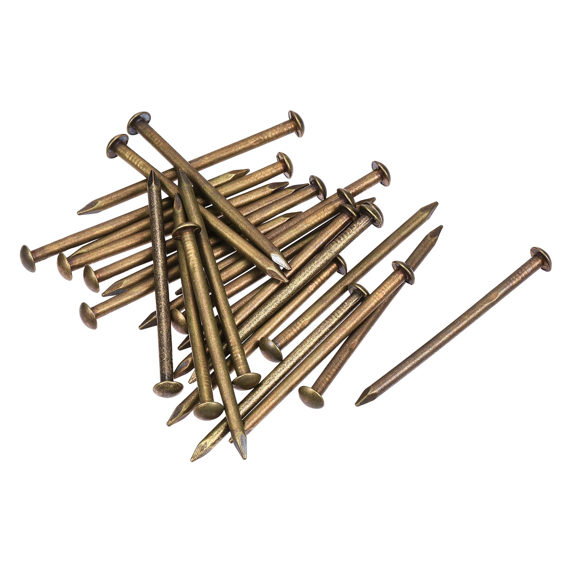 Uxcell Small Tiny Brass Nails 2.8x50mm for DIY Wooden Hardware Accessories 25pcs