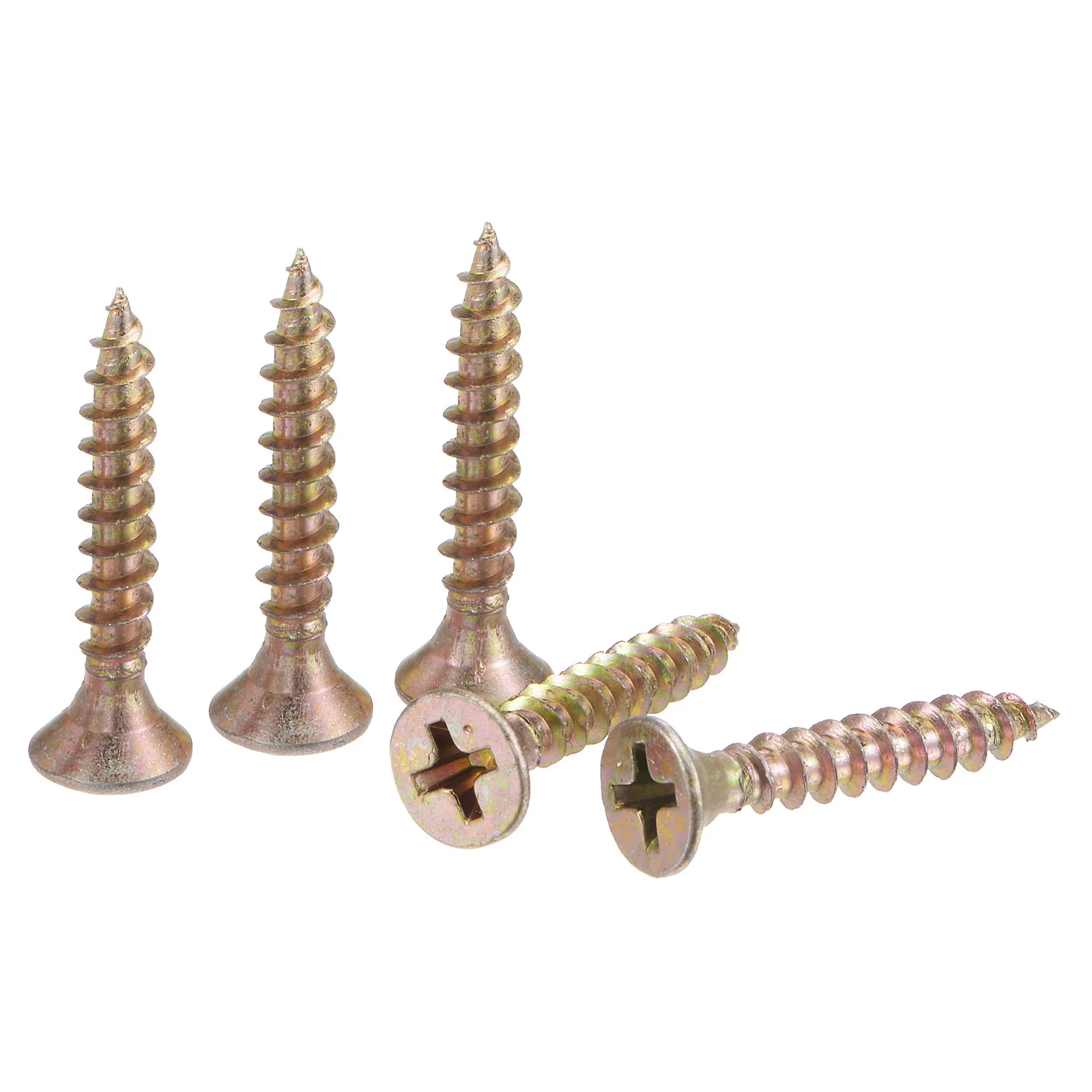Uxcell M4 x 25mm Wood Screws Phillips Flat Head Carbon Steel Color Zinc Plated 100pcs