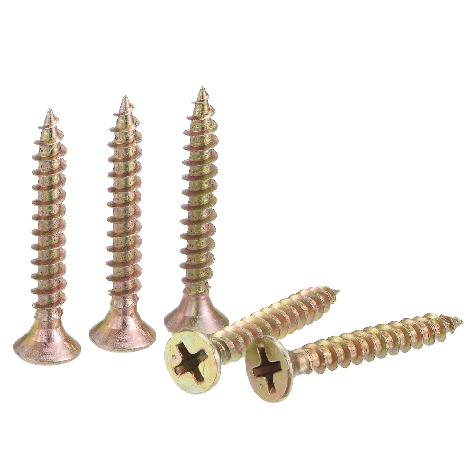 Uxcell M4 x 30mm Wood Screws Phillips Flat Head Carbon Steel Color Zinc Plated 200pcs