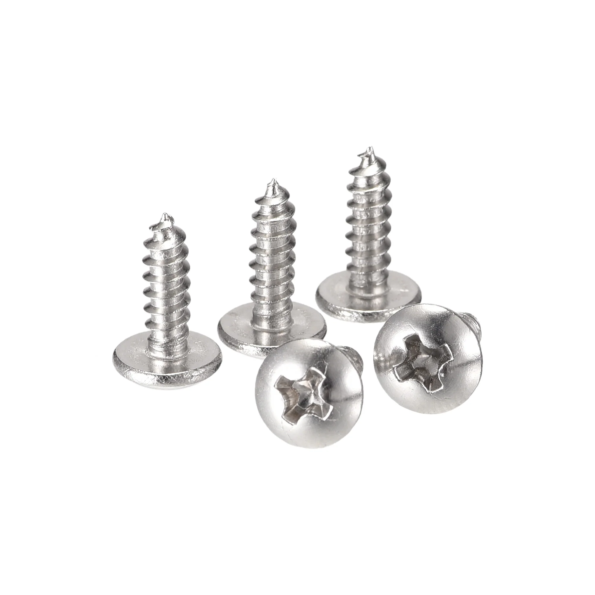 Uxcell #4 x 3/8" 304 Stainless Steel Phillips Head Self Tapping Screws 100pcs