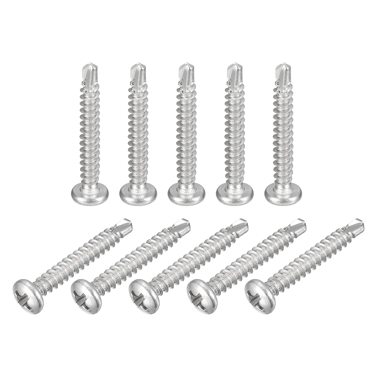 Uxcell #6-1"" Self Drilling Screws, 120pcs Phillips Pan Head Self Tapping Screws