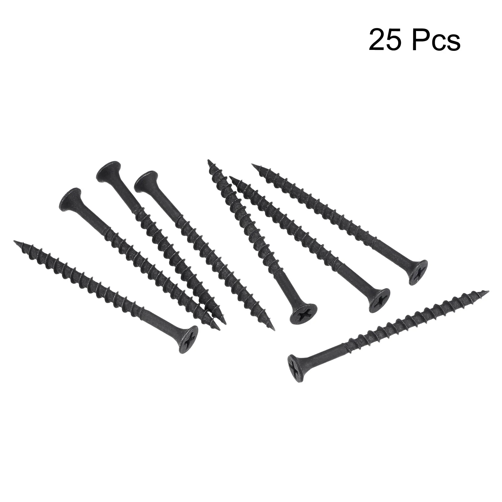 Uxcell #8 x 2 23/64-Inch Wood Screws Carbon Steel Phillips Self Tapping Black 25pcs - Image 3