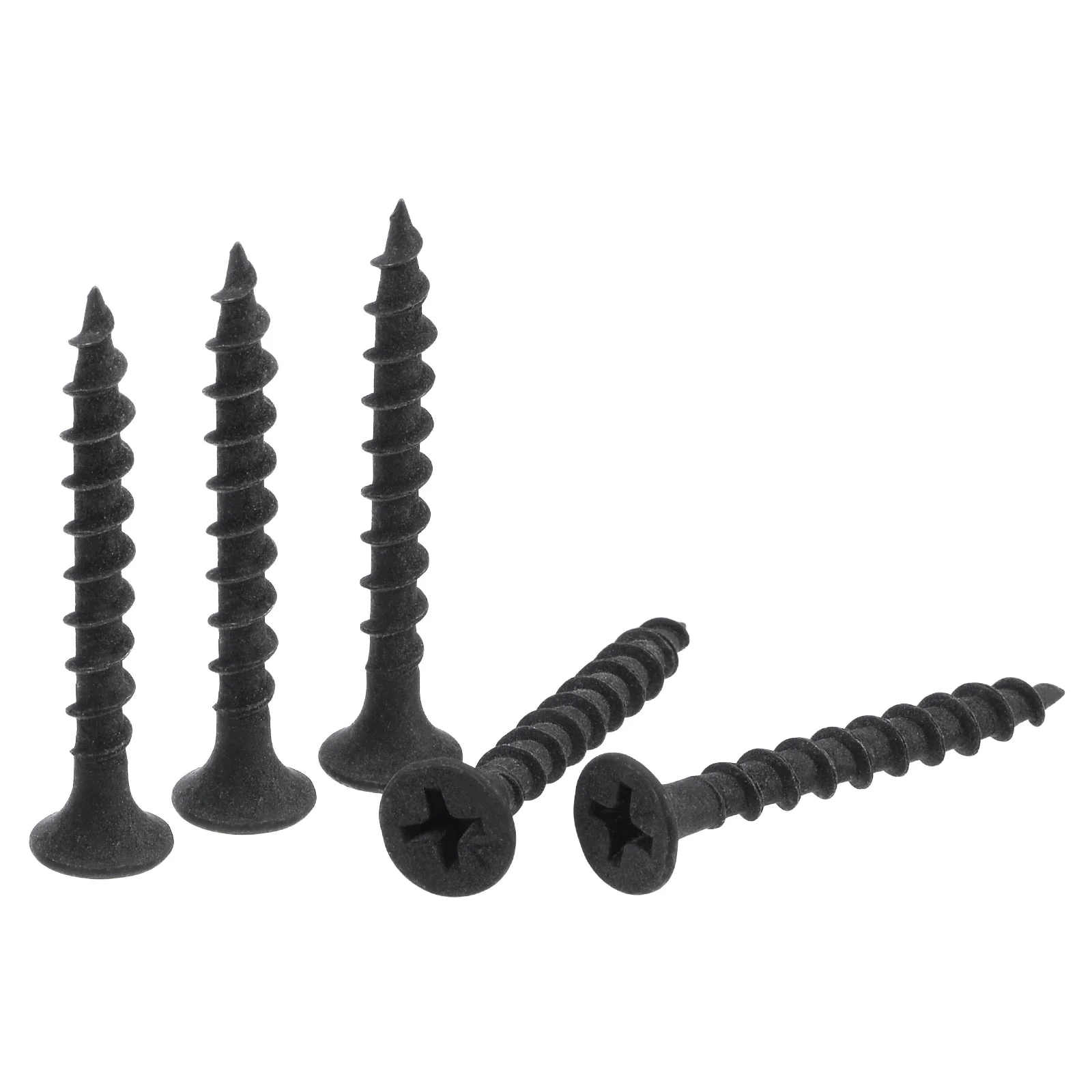 Uxcell #8 x 1 3/8-Inch Wood Screws Carbon Steel Phillips Self Tapping Black 200pcs