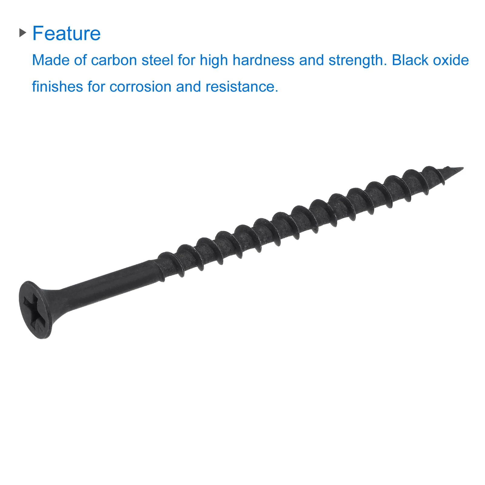 Uxcell #8 x 2 3/4-Inch Wood Screws Carbon Steel Phillips Self Tapping Black 40pcs - Image 4