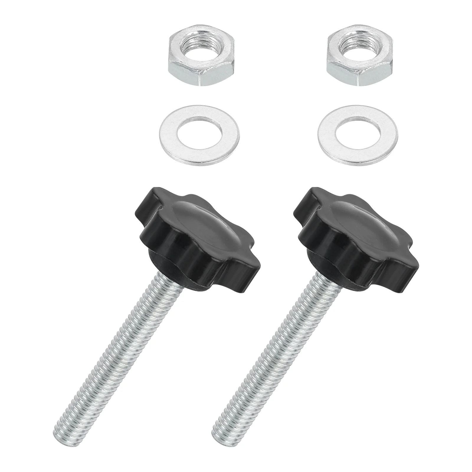 Uxcell 2Pcs M6 x 40mm Star Knobs Plastic Hex Shaped Hand Knob with Washer/Nut