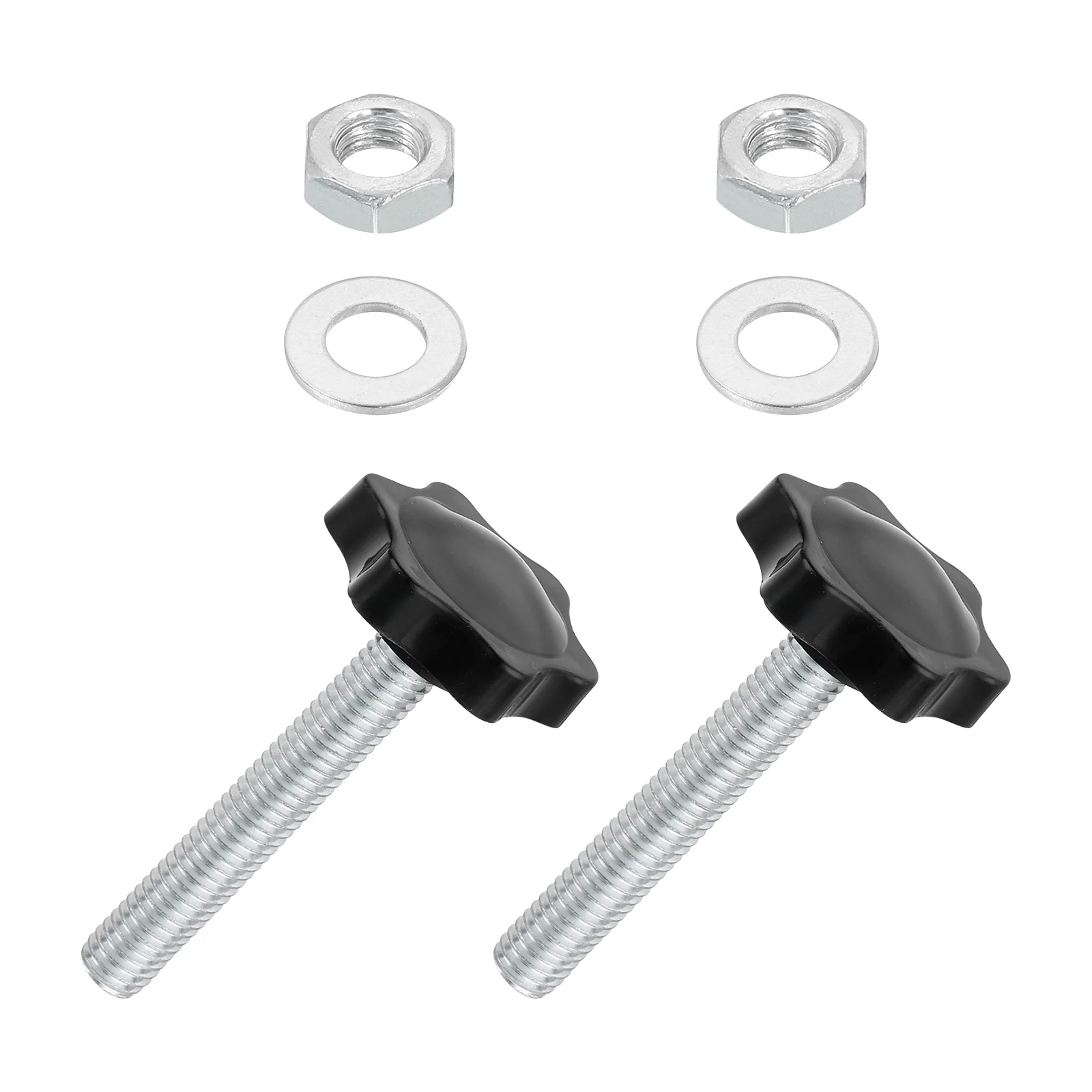 Uxcell 2Pcs M8 x 50mm Star Knobs Plastic Hex Shaped Hand Knob with Washer/Nut