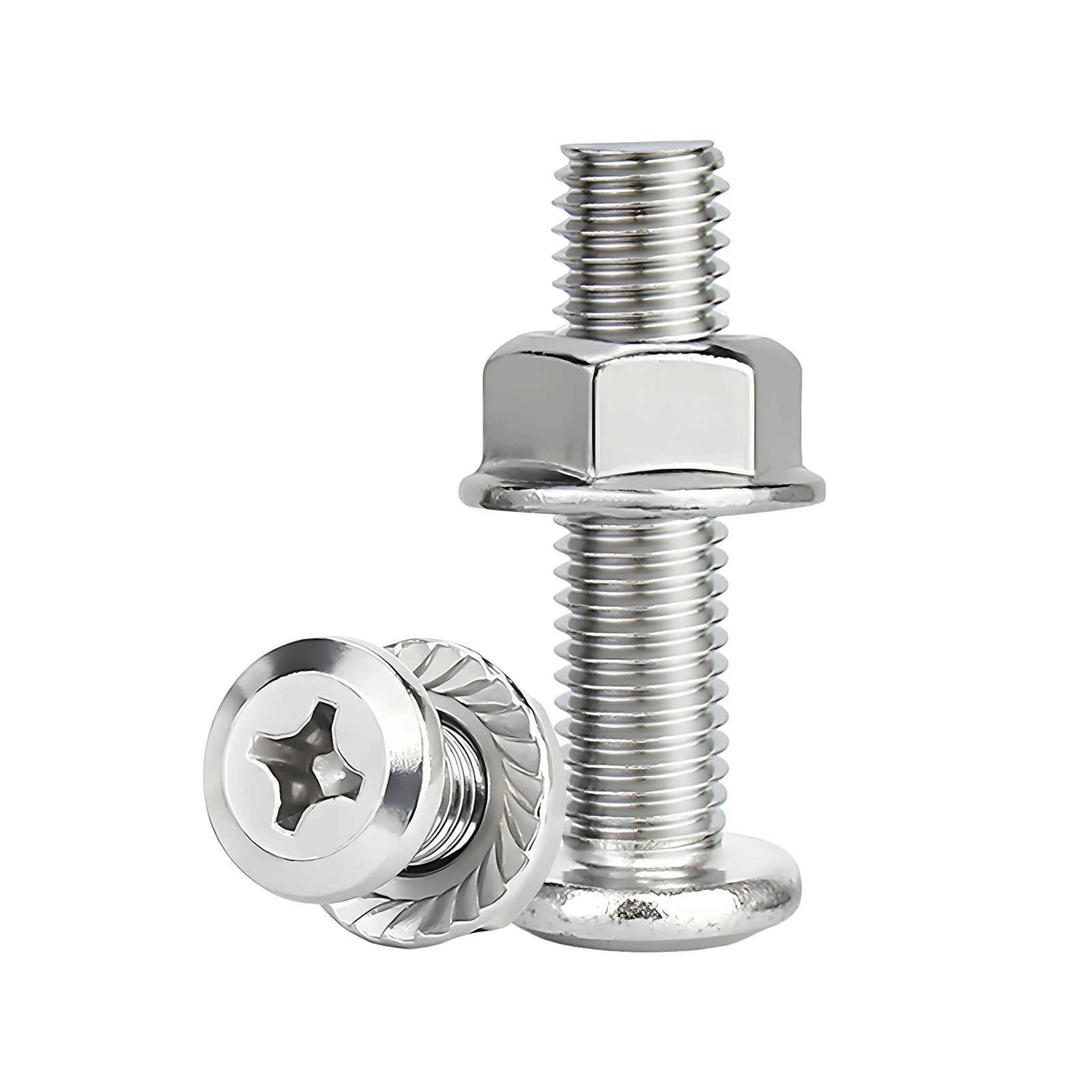Phillips Flat Head Screws with Serrated Flange Nuts Sets M2.5/M3/M4/M5 18-8 Stainless Steel - Image 37
