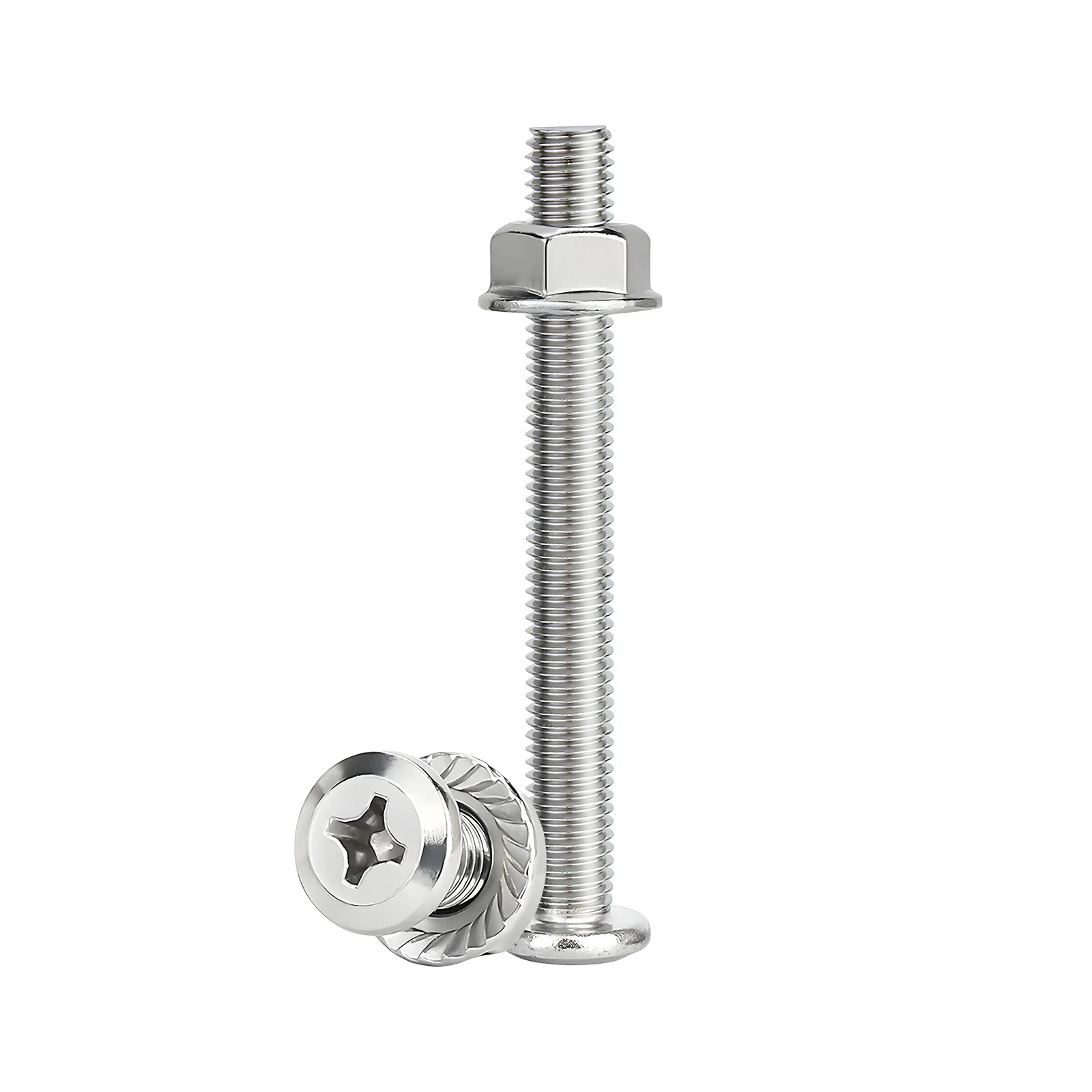 Phillips Flat Head Screws with Serrated Flange Nuts Sets M6/M8/M10 18-8 Stainless Steel - Image 25