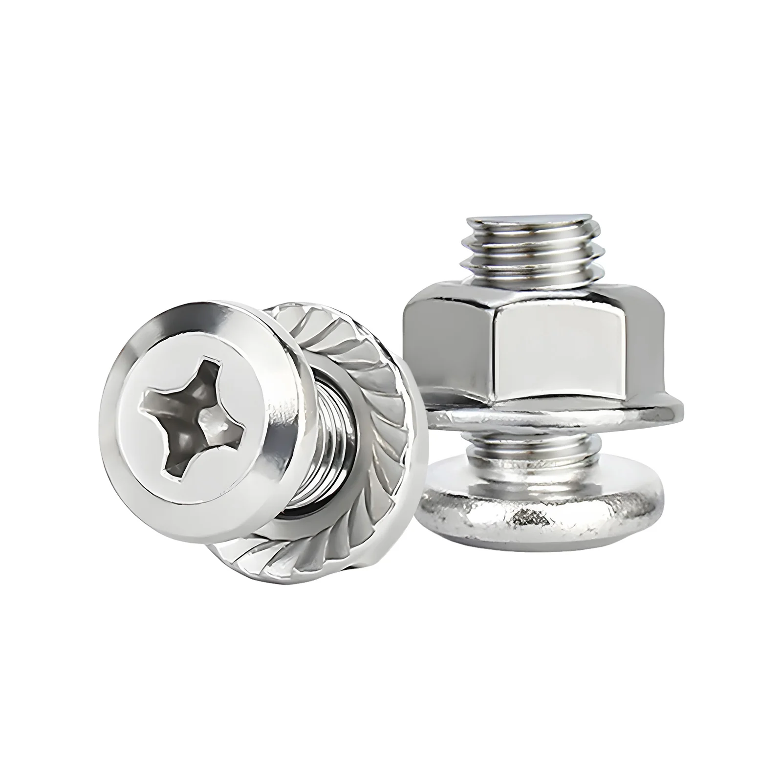 Phillips Flat Head Screws with Serrated Flange Nuts Sets M6/M8/M10 18-8 Stainless Steel - Image 37