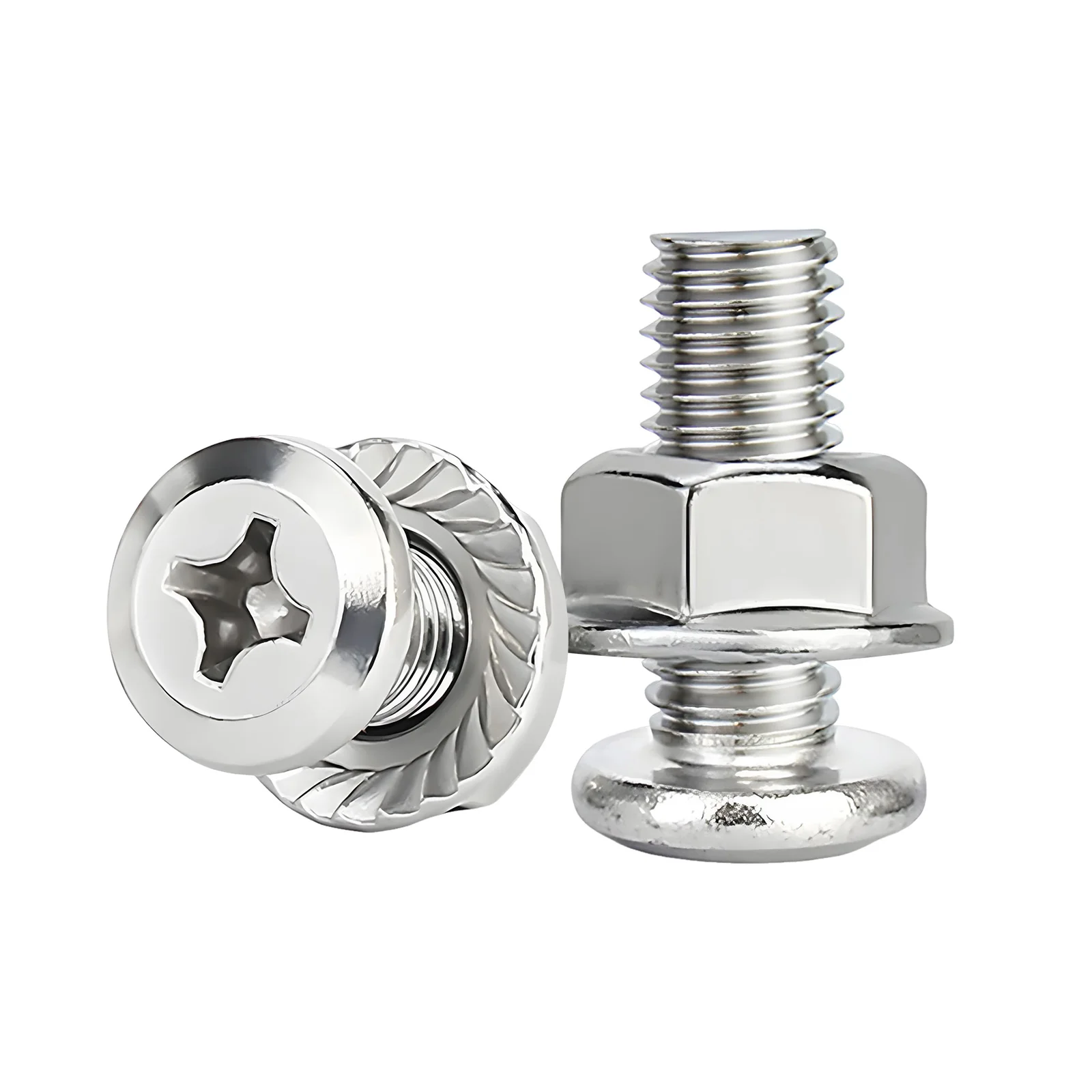 Phillips Flat Head Screws with Serrated Flange Nuts Sets M6/M8/M10 18-8 Stainless Steel - Image 99