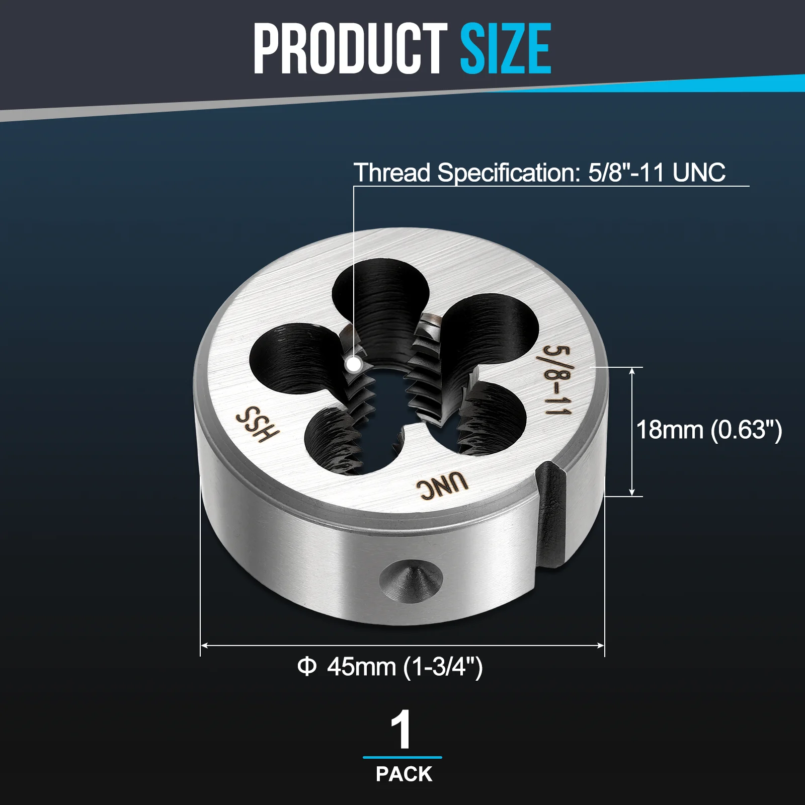 Round Threading Die, Right Hand Threading Die Non-Adjustable - Image 50