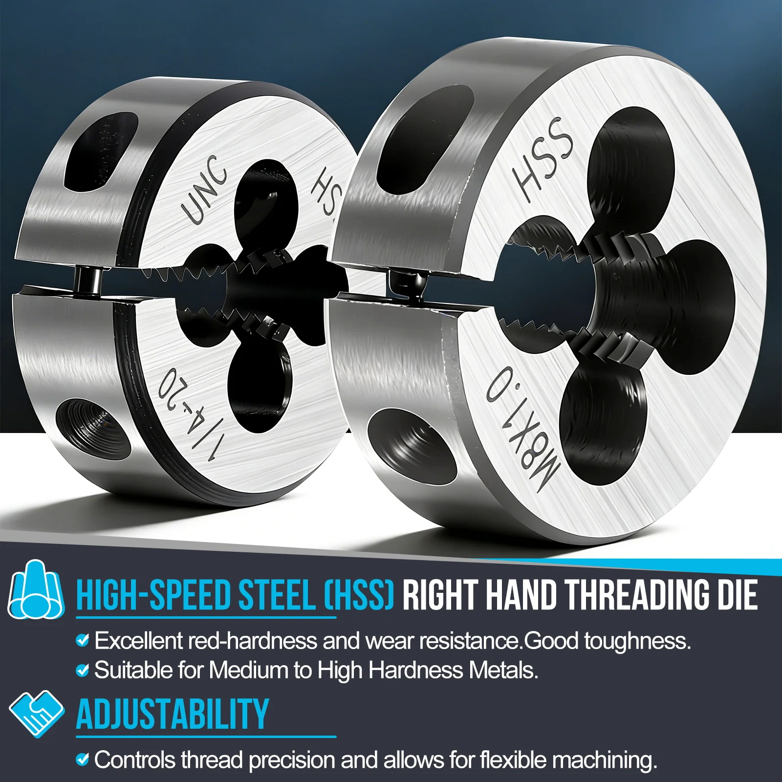 Round Threading Die, Right Hand Threading Die Adjustable - Image 21