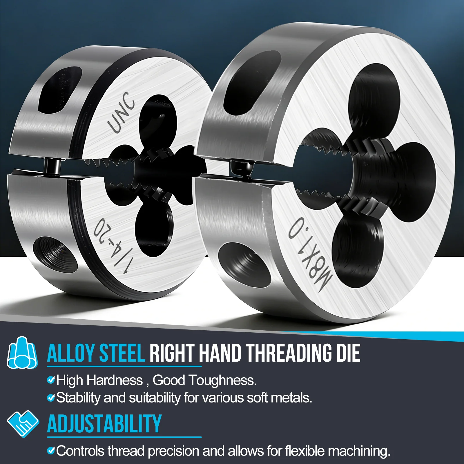 M14 x 1mm Round Threading Die, Right Hand Threading Die Adjustable - Image 105