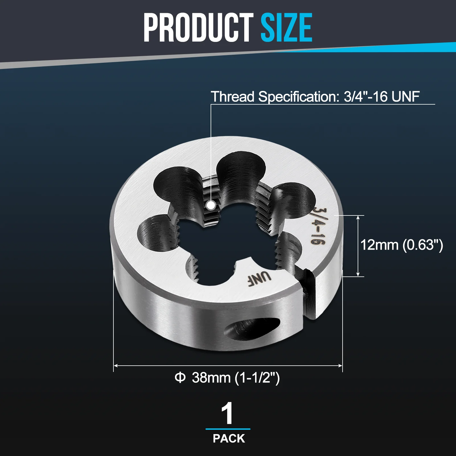 Round Threading Die, Right Hand Threading Die Adjustable - Image 2