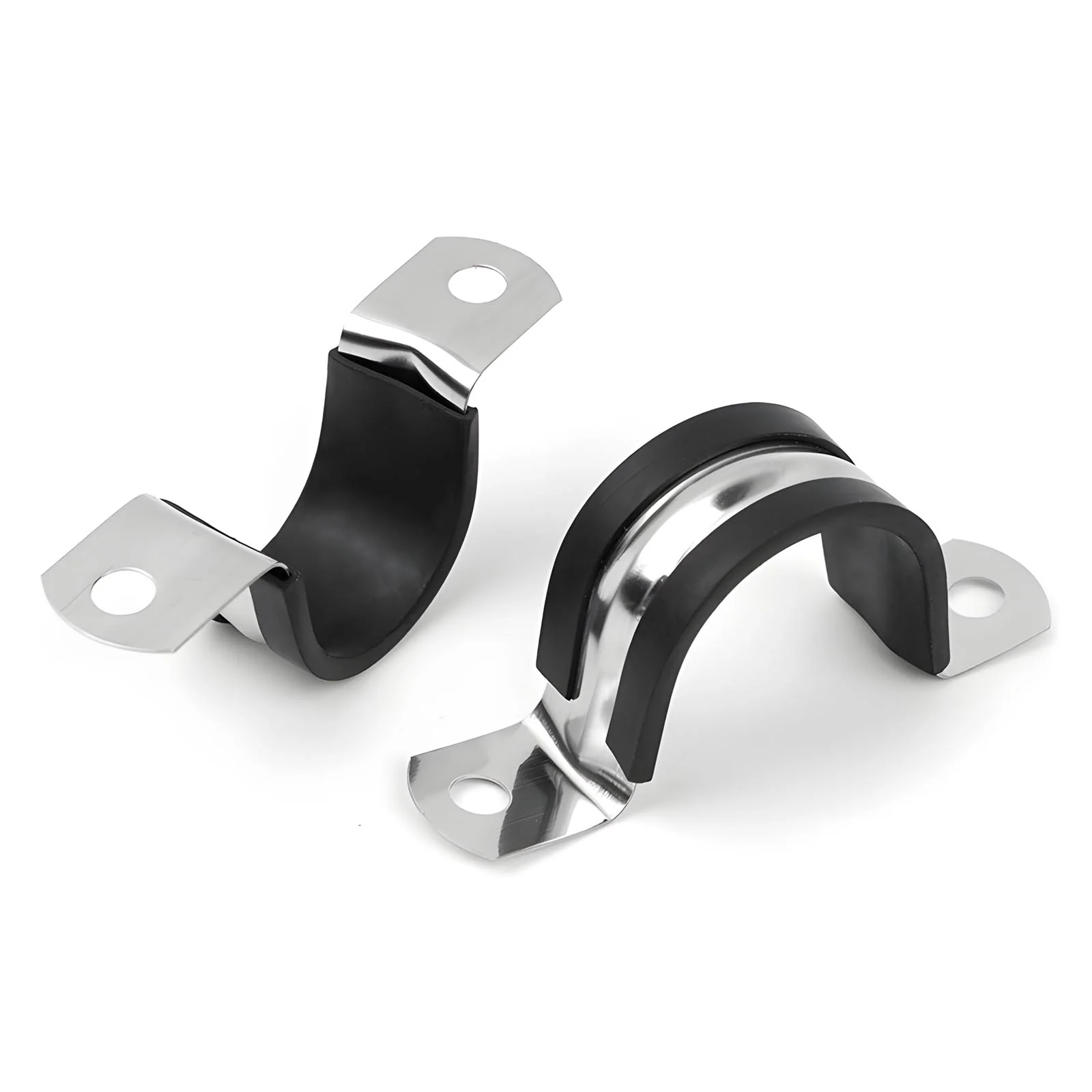 U-shaped Pipe Straps Single Rivet Tab Inner Dia 6mm to 200mm 18-8 Stainless Steel with EPDM Rubber Strip - Image 33