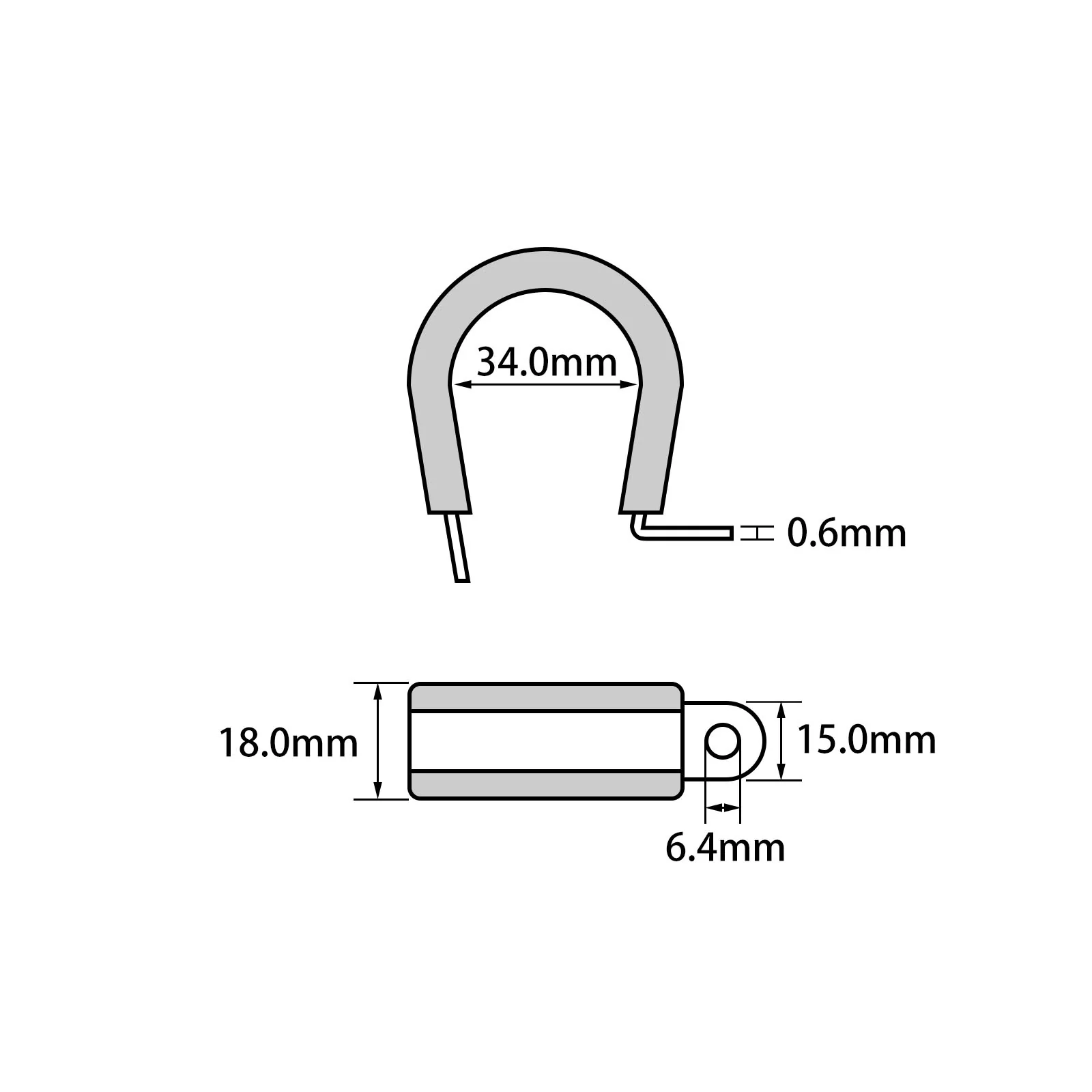 R-shaped Pipe Straps Single Rivet Tab Inner Dia 5mm to 200mm 18-8 Stainless Steel with EPDM Rubber Strip - Image 127