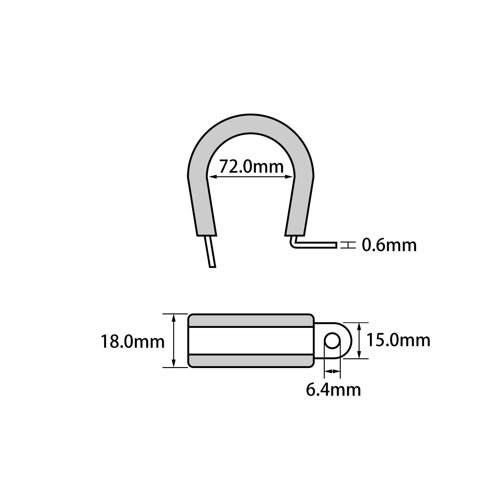 R-shaped Pipe Straps Single Rivet Tab Inner Dia 5mm to 200mm 18-8 Stainless Steel with EPDM Rubber Strip - Image 52