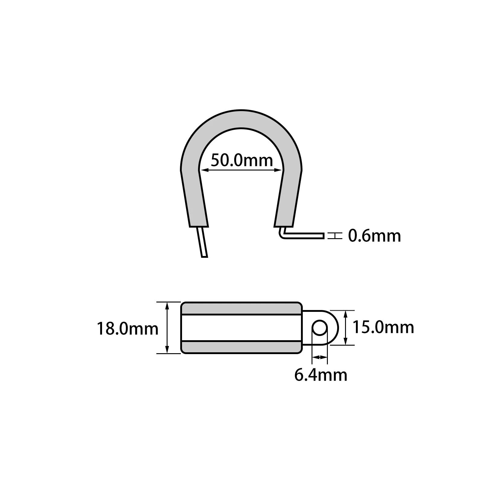 R-shaped Pipe Straps Single Rivet Tab Inner Dia 5mm to 200mm 18-8 Stainless Steel with EPDM Rubber Strip - Image 56