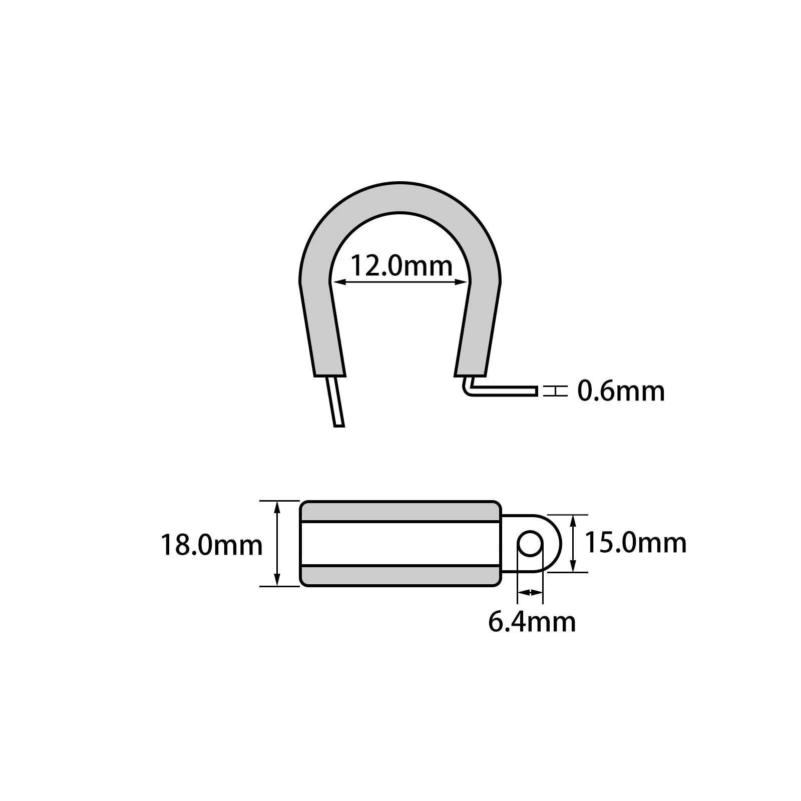 R-shaped Pipe Straps Single Rivet Tab Inner Dia 5mm to 200mm 18-8 Stainless Steel with EPDM Rubber Strip - Image 92