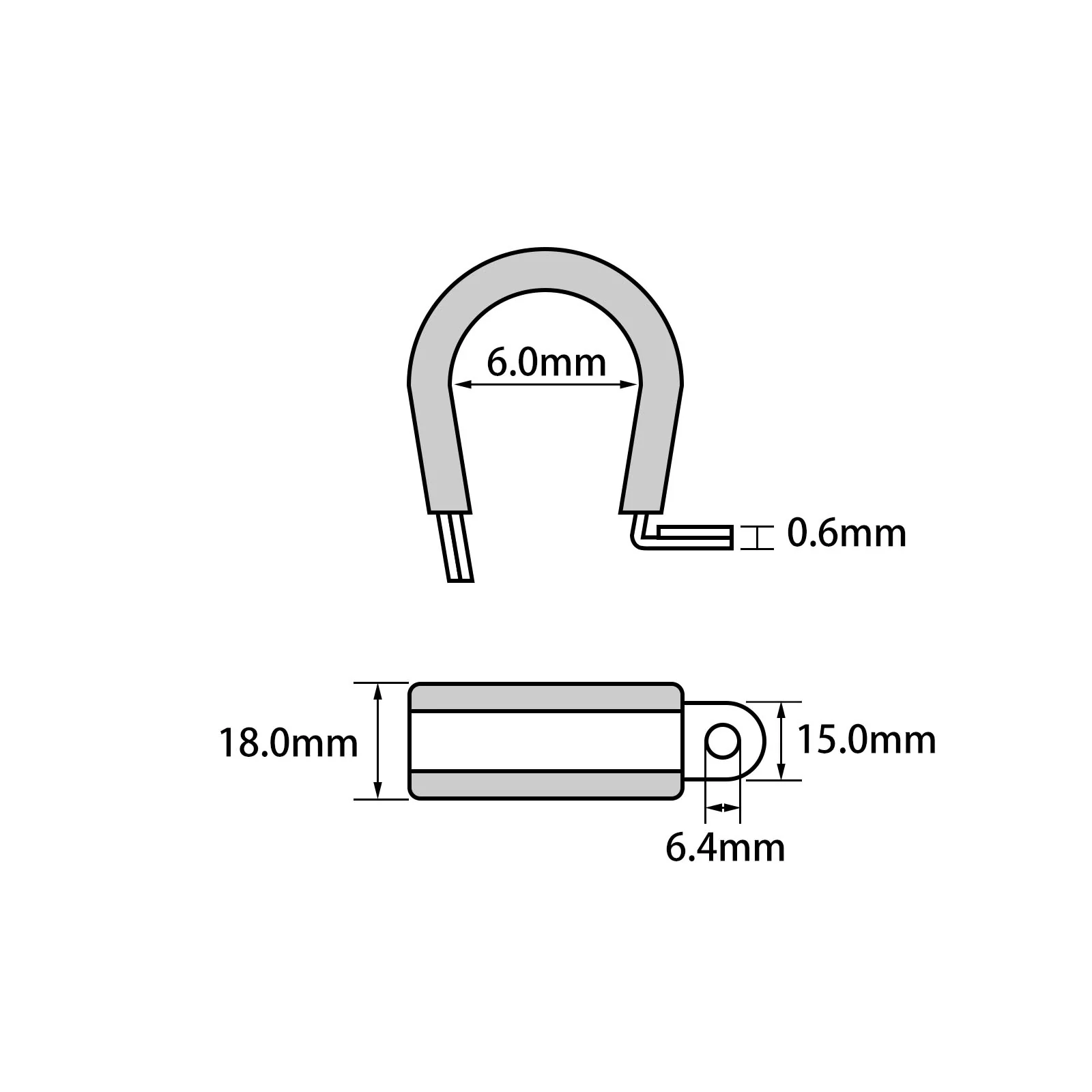 R-shaped Pipe Straps Double Rivet Tab Inner Dia 6mm to 80mm 18-8 Stainless Steel with EPDM Rubber Strip - Image 2