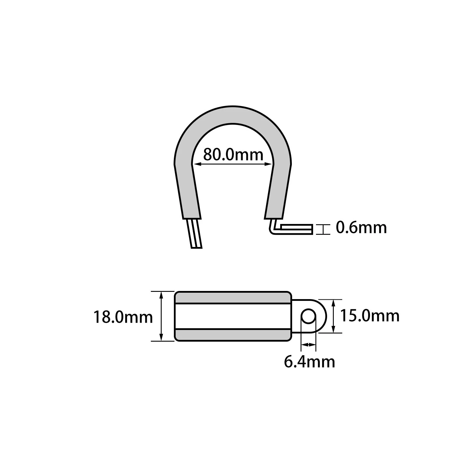 R-shaped Pipe Straps Double Rivet Tab Inner Dia 6mm to 80mm 18-8 Stainless Steel with EPDM Rubber Strip - Image 80