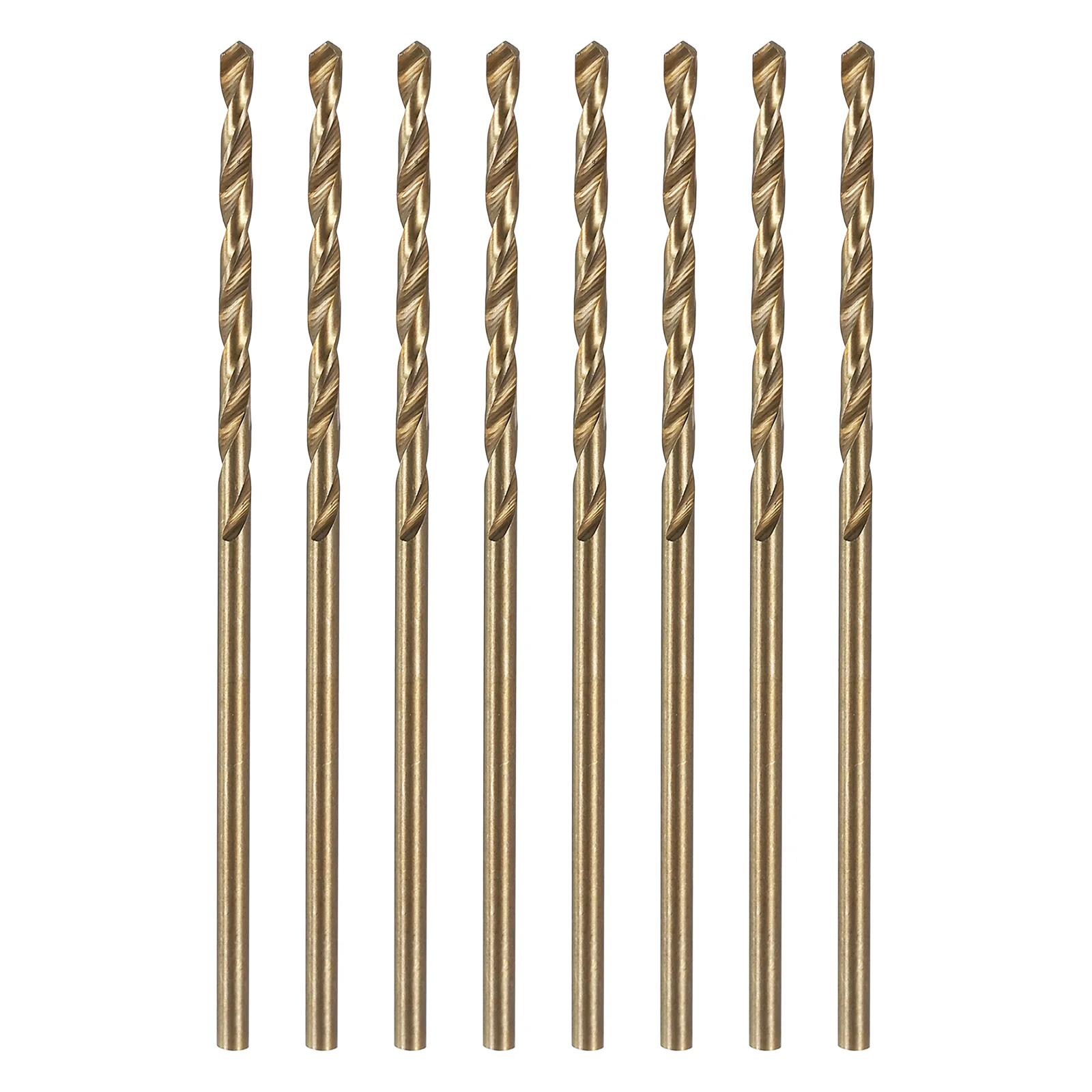 8pcs Reduced Shank Drill Bit 1/16" Dia M2 High Speed Steel Black and Gold Oxide